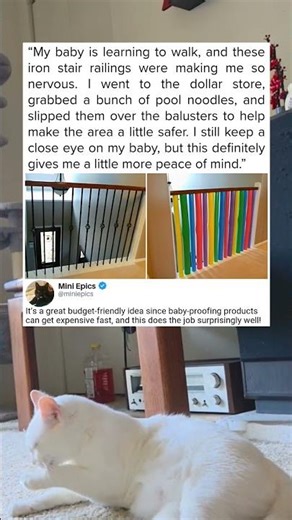 Pool Noodles On Stair Rails