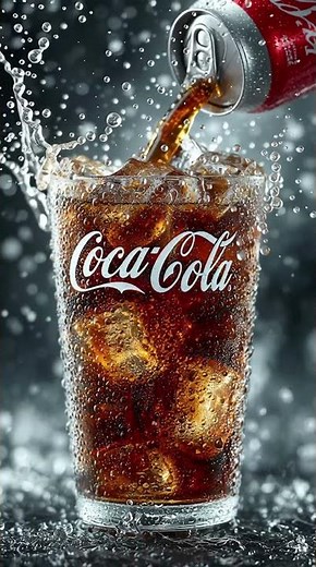 "Refreshing Coca-Cola Pour in Slow Motion 🥶🥤" #CocaCola #Refreshing
