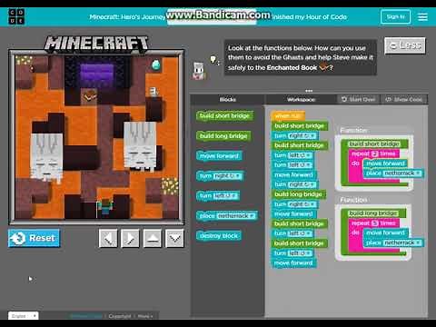 Hour of Code Minecraft Hero’s Journey Level 11 Walkthrough