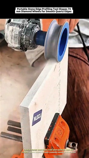 Portable Stone Edge Profiling Tool Shapes 74 mm Diamond Wheels for Smooth Quartz Edges
