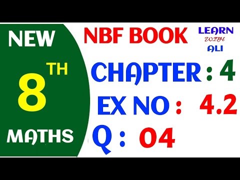 class 8 math exercise 4.2 q 4 | class 8 math nbf ex 4.2 q 4 | class 8 nbf math unit 4