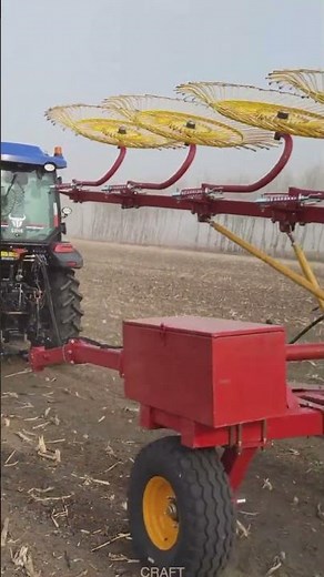 Tractor-Mounted Rake: Efficient Hay & Grass Gathering Process