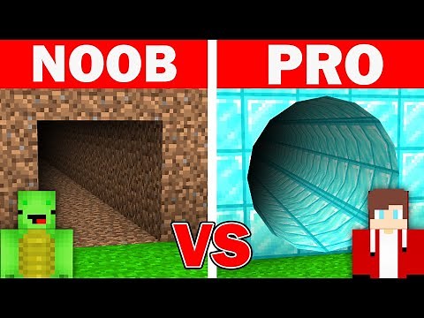 Mikey & JJ - NOOB vs PRO : SAFEST SECURITY TUNNEL BUILD CHALLENGE in Minecraft - Maizen