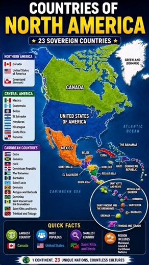 🌎 Countries of North America – Full Map Explained