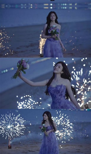 灵动摇曳，随烟花入梦，轻揽温柔，邂逅特别光景。@陳妍希michelle #陈妍希海边烟花大片# #狙击蝴蝶 #chenyanxi #SniperButterfly #陳妍希michelle