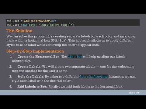 How to Display Two Colors in One String Using GTK in Ruby