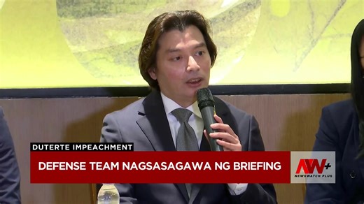 Nagsasagawa ng press briefing ang defense team ni Vice President Sara Duterte matapos isiwalat ang financial records na may kinalaman sa kanya sa impeachment hearing ng Kamara. Tune in here. 🌐Website: https://www.newswatchplus.ph/ TikTok: https://www.tiktok.com/@newswatchplusph X: https://www.twitter.com/@newswatchplusph Facebook: https://www.facebook.com/NewsWatchPlusPH YouTube: https://www.youtube.com/@NewsWatchPlusPH 📺 Watch us on free TV Aliw Channel 23! | NewsWatch Plus Philippines