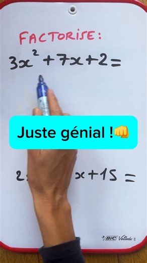 BosseTesMaths | Cette astuce est incroyable : factoriser un polynôme du second degré en 10 secondes 💪 Si tu as compris, comment factoriser 2x² + 13x+ 15 ?... | Instagram