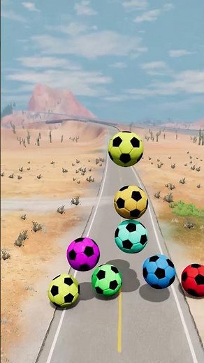 Rainbow Ball Tower Fall Crash! 🌈💥 Insane BeamNG.Drive Destruction Physics
