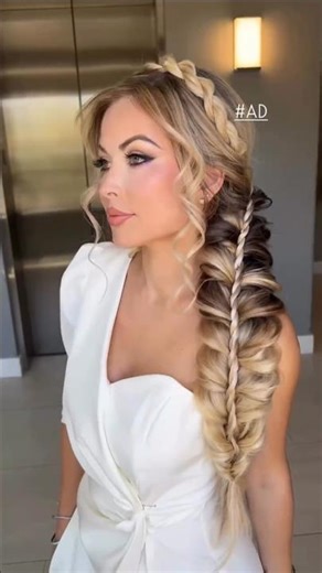 Bridal braids for days 🤍I created this soft, romantic side braid in partnership with Saloncentric.