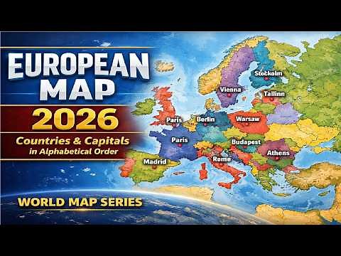 European Map: Countries and Capitals in Alphabetical Order / European Map 2026 / World Map Series
