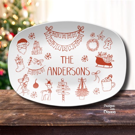 Custom Christmas Platter Personalized Holiday Plate Unique Gift for Her Christmas Table Decor Keepsake Kitchen Christmas Dish - Etsy
