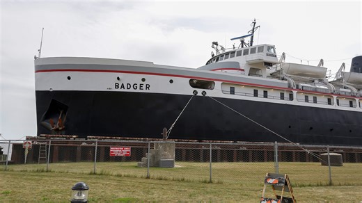 S.S. Badger arrives in Manitowoc safely following a dock incident in Ludington, Michigan