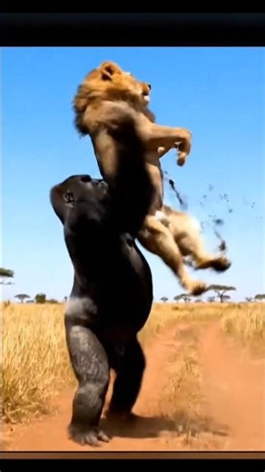 Gorilla Shows a Lion Who's the REAL King of the Jungle! 🤯