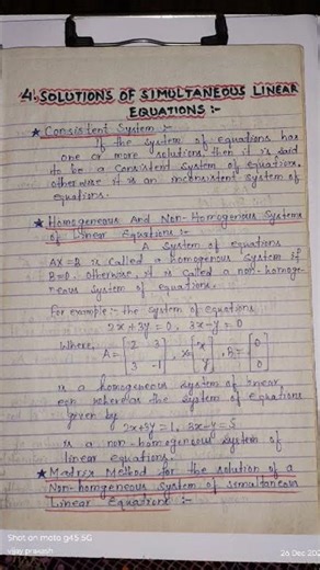 CONCEPT OF SOLUTIONS OF SIMULTANEOUS LINEAR EQUATIONS...