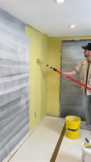 We Skim Coated Our Wall With Yellow Muddskip!