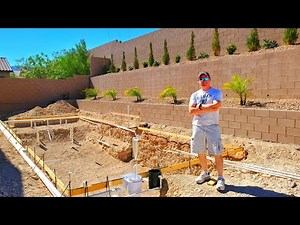 POOL CONSTRUCTION TIMELAPSE - PART 1 - RETAINING WALL, LANDSCAPING & PLUMBING