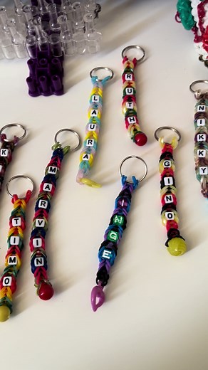 Colorful DIY Rainbow Loom Keychains for Farewell Gifts
