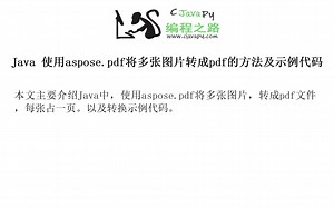 Java 使用aspose.pdf将多张图片转成pdf的方法及示例代码
