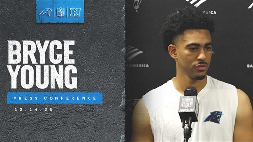 Bryce Young addresses the media after Week 15 matchup with the New Orleans Saints