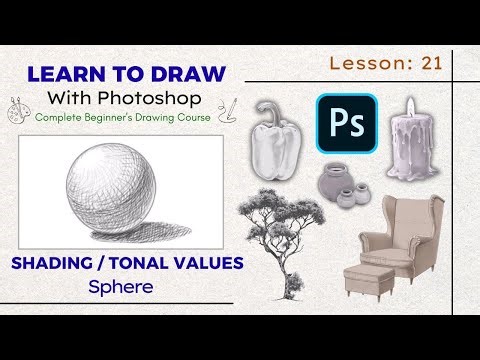 Shading a Sphere | Light & Shadow Drawing Tutorial in Photoshop | Lesson 21