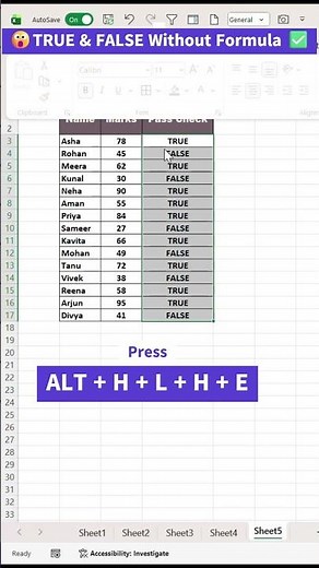😮TRUE & FALSE Without Formula ✅ #excel conditionalformatting#exceltips#exceltutorial #excelformula