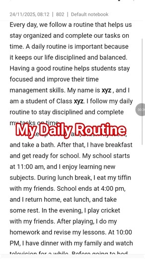 Paragraph // My Daily Routine