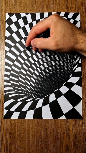 Easy 3D Optical Illusion Drawing ✍️😱 #drawing #opticalillusion #art #foryou #easydrawing