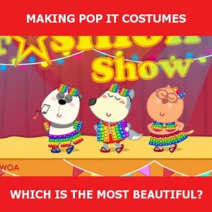 Which pop it costume is the most beautiful? 🥰🥰 #WOANETWORK | Wolfoo Series