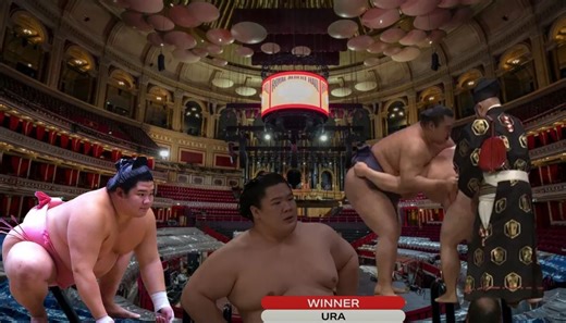 Referee saves Sumo star from wardrobe slip at Grand Sumo Tournament London! Watch