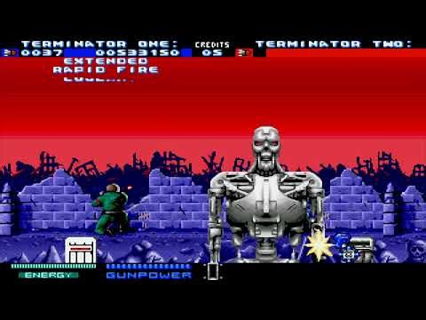 T2: The Arcade Game (1991) Mission 1 - Battlefield Gameplay (Sega Genesis) (Non Commentary) (4k)