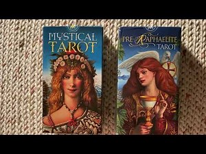 Mystical and Pre-Raphaelite Tarots side by side