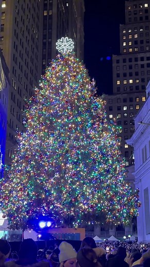 New York City Christmas Tree Lighting 2024 ✨ Wall Street NYSE Christmas Tree Lighting 2024 ✨ | The NYC Walking Show