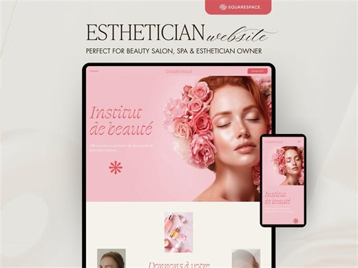 Premium Squarespace Template for Beauty Institutes & Spas | Esthetician Website | Elegant Feminine Website - Etsy