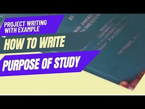 Purpose of the Study with example #HowToWritePurposeOfTheStudy