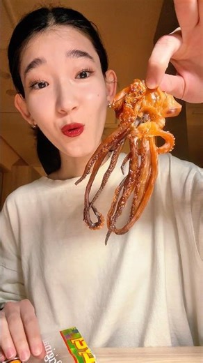 Spicy Dried Squid ASMR 🔥 Trying Korean Dried Squid Snack | Crunchy Seafood Snack