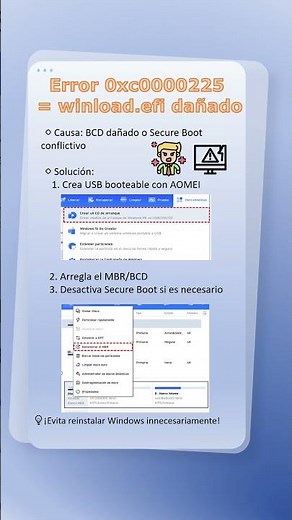 👉 Error 0xc0000225 en Windows: cómo recuperarlo sin formatear #windows10 #tips #microsoft