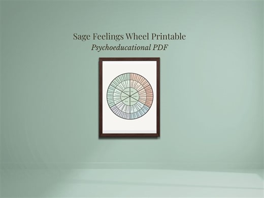 Feelings Wheel Chart | Sage Green Emotional Awareness (PDF Printable 8x10") - Etsy