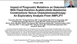 ASH 2025 Insights: Impact of Prognostic Mutations on Outcomes With Fixed-Duration Acalabrutinib-Venetoclax Combinations vs. Chemoimmunotherapy in CLL - An Exploratory Analysis From AMPLIFY