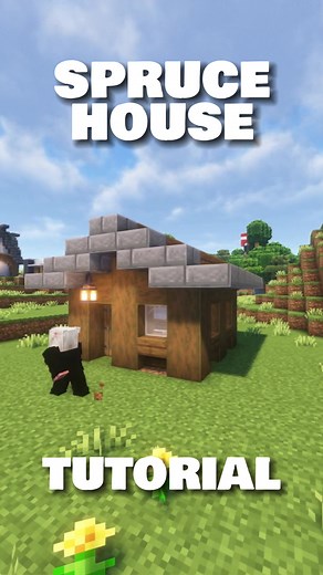 Easy Spruce House Tutorial in Minecraft