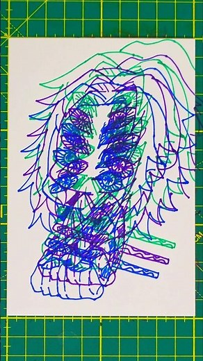 黒死牟の描き方！3本の蛍光ペンで描いています！ミニキャラ【鬼滅の刃】#黒死牟 #描き方 #鬼滅の刃