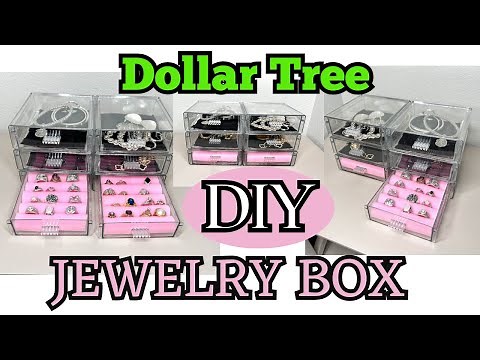 DIY DOLLAR TREE JEWELRY BOX WITH RING HOLDERS / GREAT FOR SMALL SPACES!