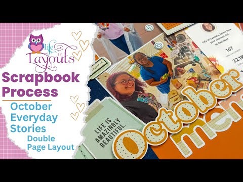 October MIR - Simple Stories - For the Record - Double Page Scrapbook Process - Life in Layouts