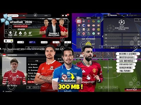 eFootball PES 2026 PPSSPP Ukuran Kecil BRI Super League + Liga EROPA Terbaru New Kit & Transfer 2026