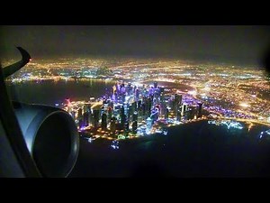 Qatar Airways A350 Night Takeoff Doha