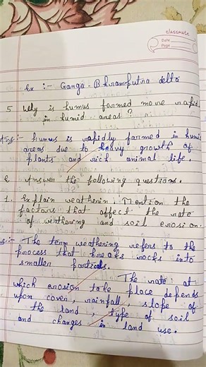 DAV class 7 social science chapter number 2 the Earth and the changes on it a full question answer