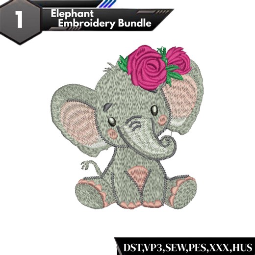 Elephant Embroidery Design, Baby Elephant Embroidery, Cute Elephant Embroidery, Baby and Elephant Motif, Elephant Design, Machine Embroidery - Etsy