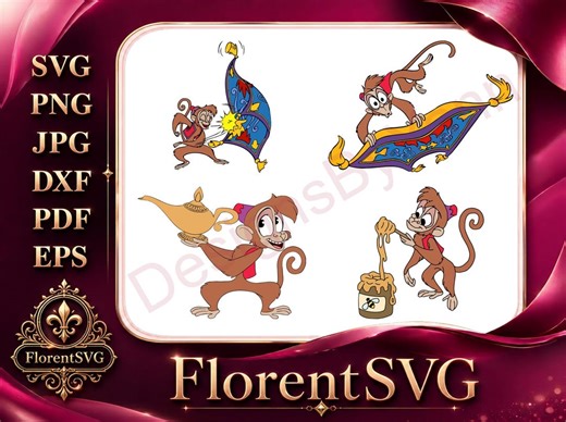 Disney Aladdin Abu Monkey Magic Carpet Ride Sorcerer Jafar Staff Honey Pot SVG Graphics - Instant Download - Etsy