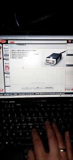 Cofanie tłoczków elektrycznego hamulca postojowego AUDI A6C6 za pomocą oprogramowania DELPHI.