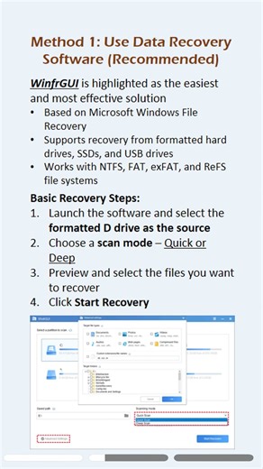How to Recover Data From a Formatted D Drive (Windows) #format #drive